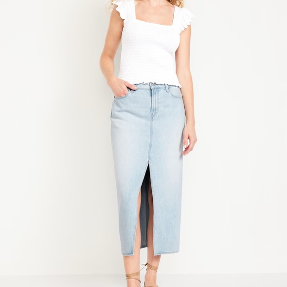 Mid-Rise Jean Maxi Skirt size 6 - Picture 1 of 6